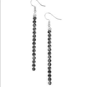 Dangle earrings with black rhinestones